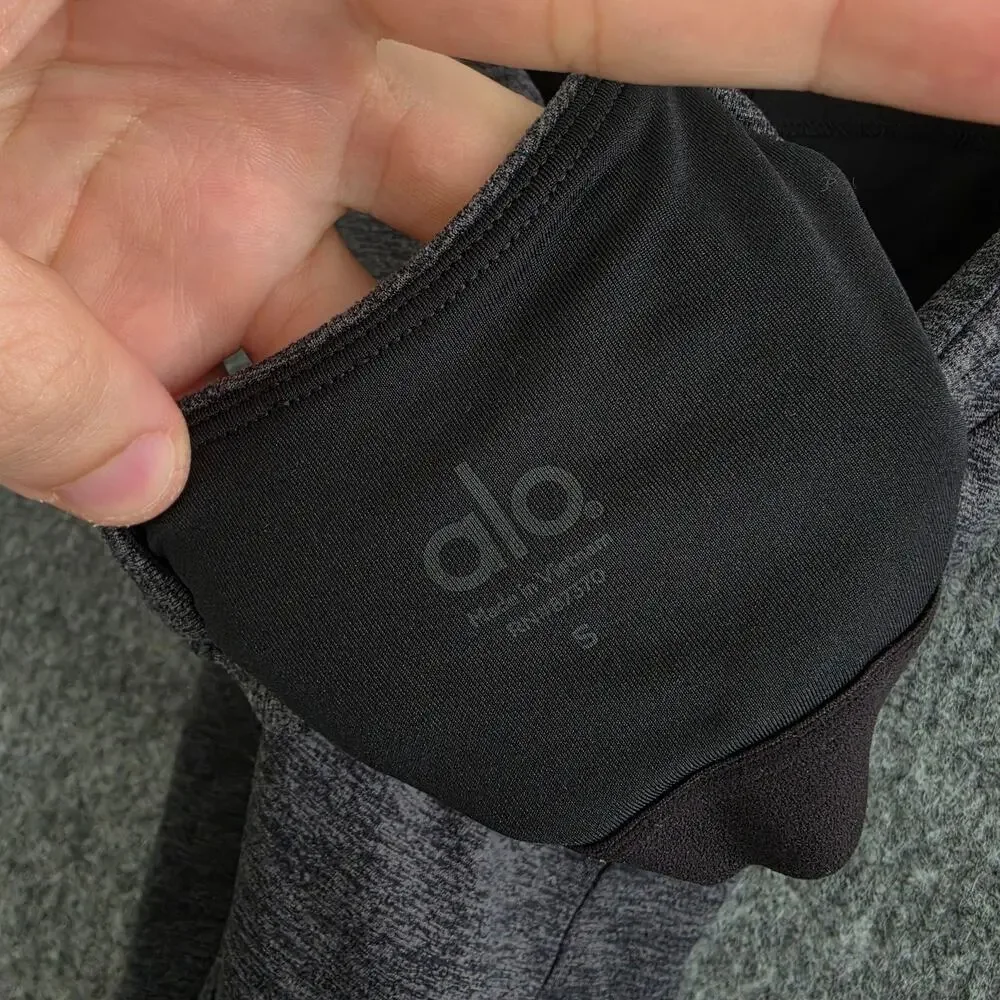 Alo Yoga Tank Women Small Alosoft Complete Gray Heather Built In Bra Yoga Pilate